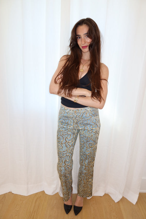 Roberto Cavalli SS2000 Campaign Beaded Baroque Pants