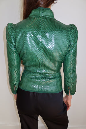 Gucci SS2006 Runway Green Python Leather Jacket