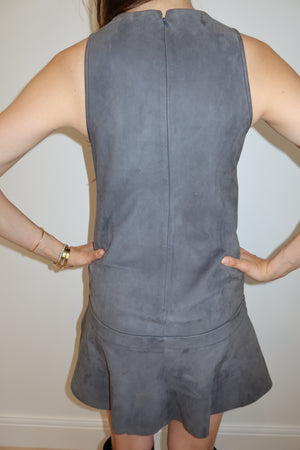 Balenciaga Vintage Gray Suede Dress