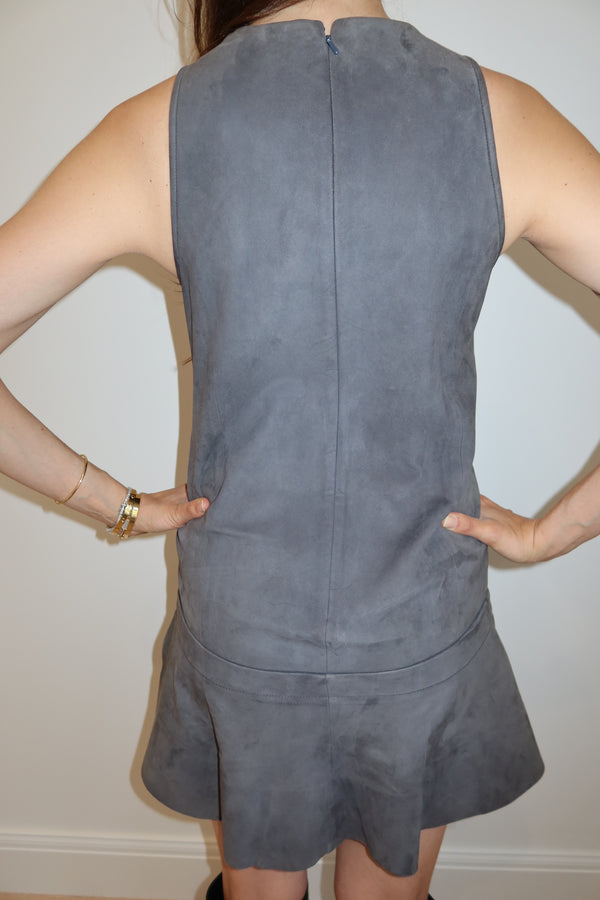 Balenciaga Vintage Gray Suede Dress