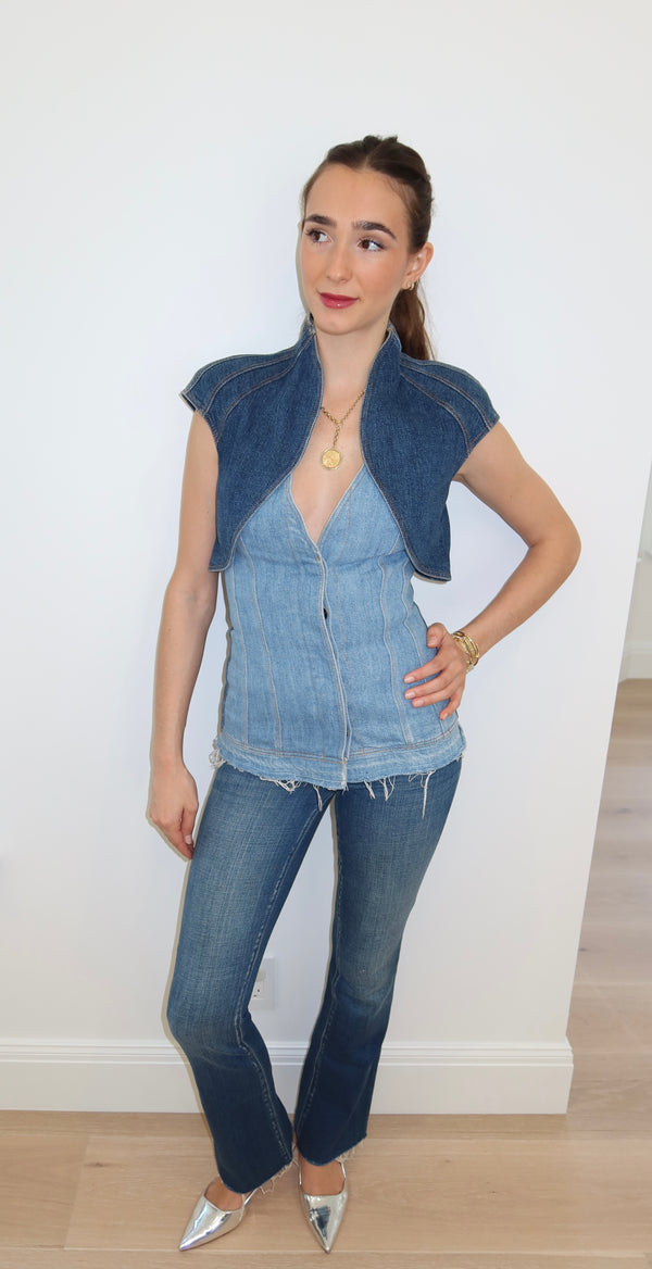 Alexander McQueen FW2002 Denim Corset Top