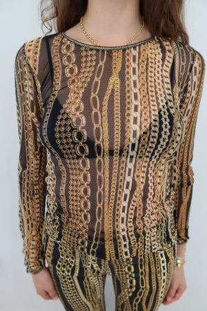 Roberto Cavalli Vintage Mesh Chain Top