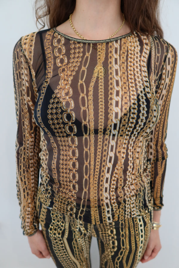 Roberto Cavalli Vintage Mesh Chain Top