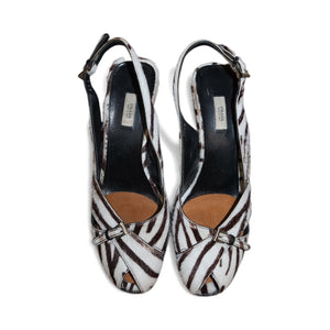 Prada Zebra Pony Hair Platform Pumps