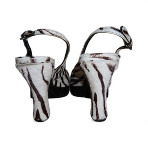 Prada Zebra Pony Hair Platform Pumps