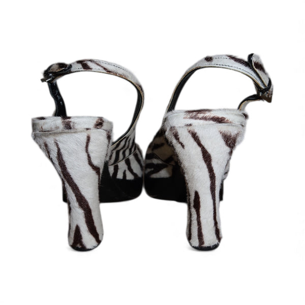 Prada Zebra Pony Hair Platform Pumps